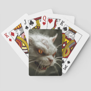 Monster cat playing cards