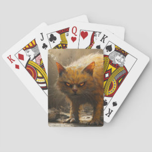Monster cat playing cards