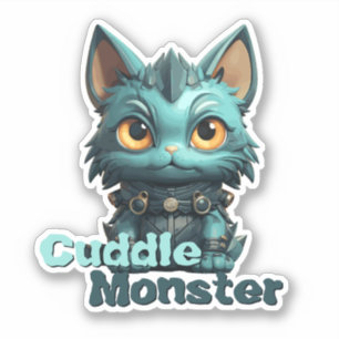 Monster Cat Sticker - "Cuddle Monster"