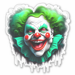 Monster Clown Green Graphic Hair die-cut