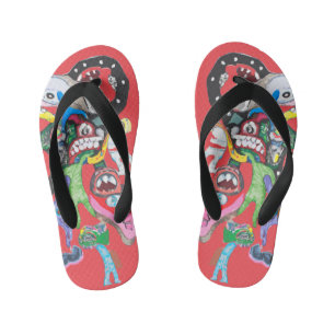 Monster collage Boy's T-shirt Kid's Flip Flops