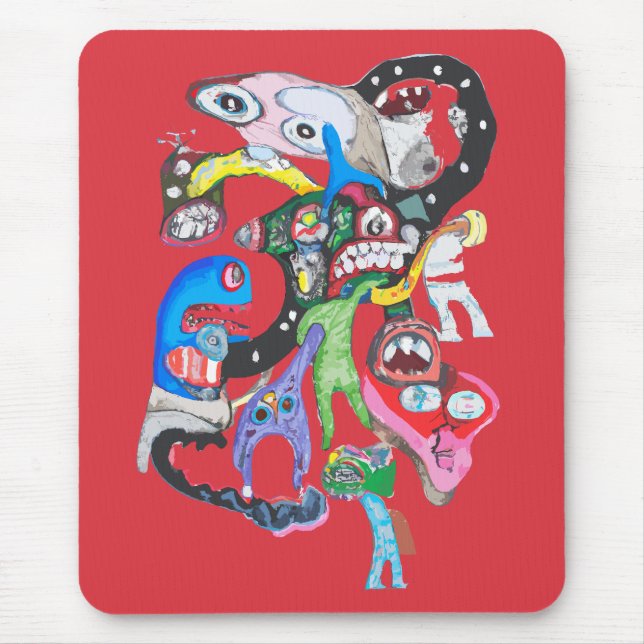 Monster collage mouse mat (Front)