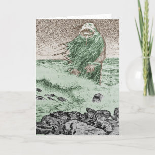 Monster Coming Out of the Water Card