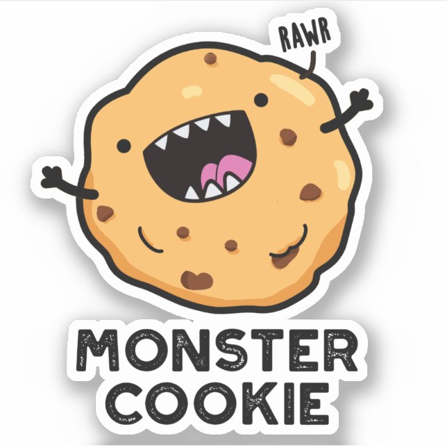 Monster Cookie Funny Food Pun  (Front)