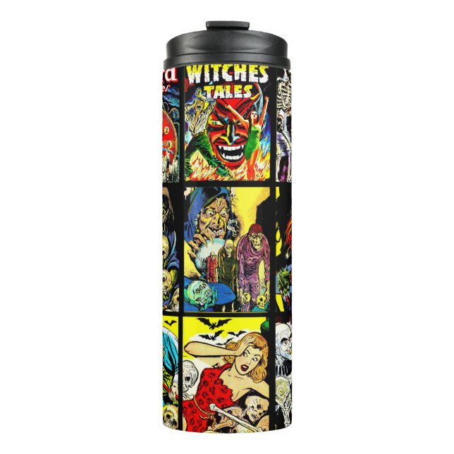 monster creatures witches zombies horror art thermal tumbler (Front)