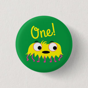 Monster Cute Funny 1st Birthday Party Theme 3 Cm Round Badge
