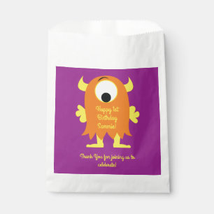Monster Cute Funny 1st Birthday Party Theme Favour Bags
