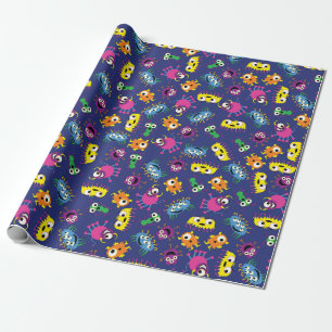 Monster Cute Funny 1st Birthday Party Theme Wrapping Paper