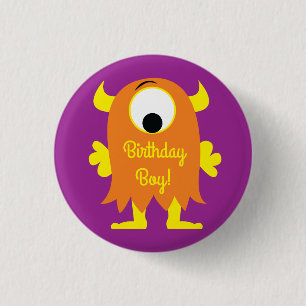 Monster Cute Funny Kids Birthday Party Theme 3 Cm Round Badge