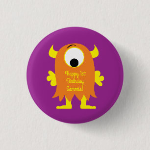 Monster Cute Funny Kids Birthday Party Theme 3 Cm Round Badge
