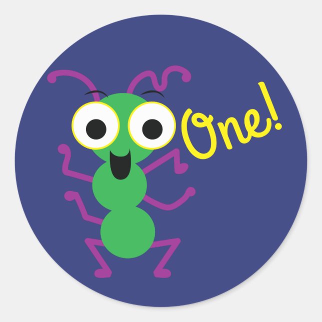 Monster Cute Funny Kids Birthday Party Theme Classic Round Sticker (Front)