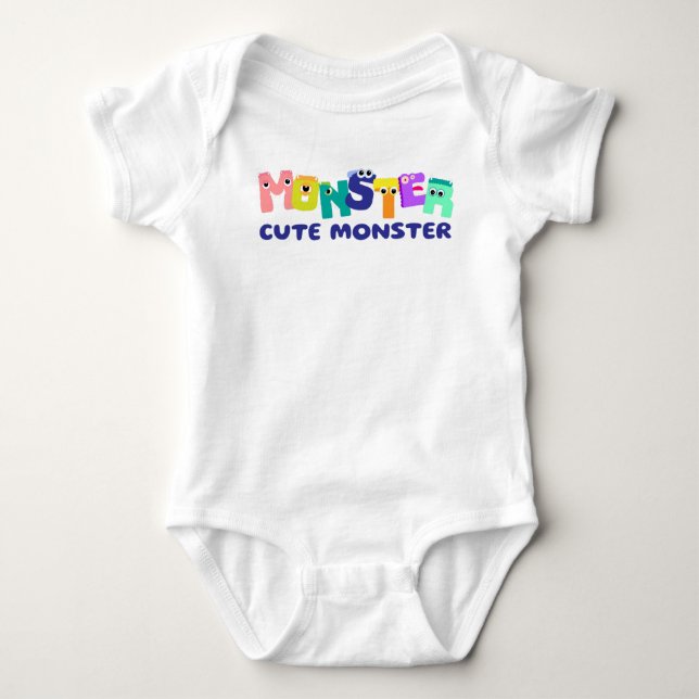 Monster cute monster  baby bodysuit (Front)