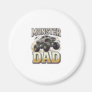 Monster Dad Monster Truck Vintage Vector Shirt Des Magnet