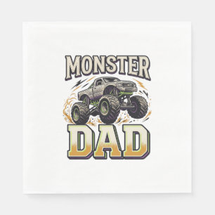 Monster Dad Monster Truck Vintage Vector Shirt Des Napkin