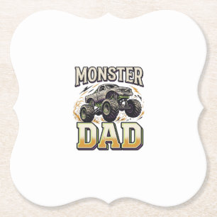 Monster Dad Monster Truck Vintage Vector Shirt Des Paper Coaster