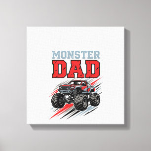 Monster Dad Vintage Monster Truck Shirt Design_1 Canvas Print