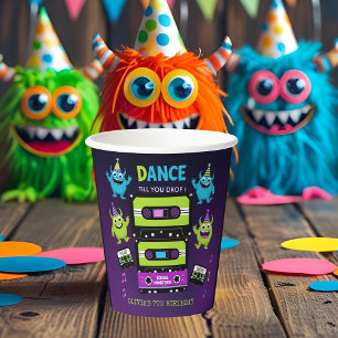 Monster Dance Party    Halloween Birthday Paper Cups
