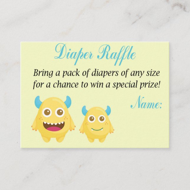 Monster Diaper Raffle Tickets (Front)