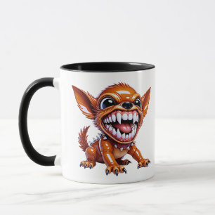 Monster Dog Cartoon Glossy Creature Orange Edgy St Mug