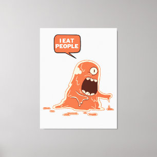 Monster eat people canvas print