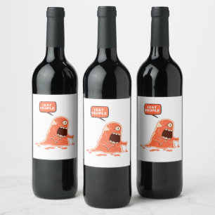 monster eat people wine label