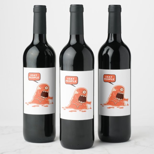 monster eat people wine label (Bottles)