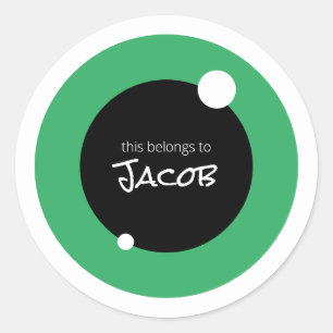 Monster Eye Custom Name School belongings Classic Round Sticker