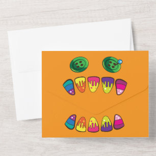 Monster Face Candy Corn All In One Invitation