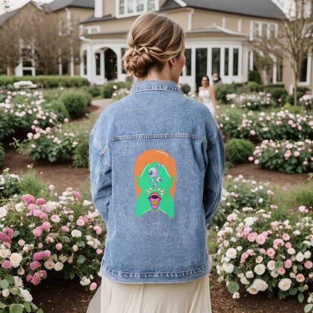 monster face denim jacket (Wedding Back)