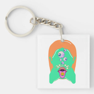monster face key ring
