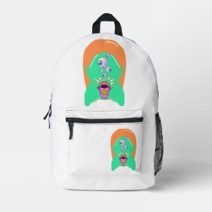monster face printed backpack