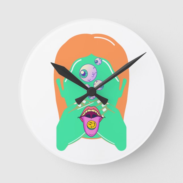 monster face round clock (Front)