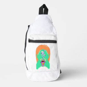 monster face sling bag
