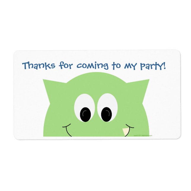 Monster Favours Tag Label (Front)