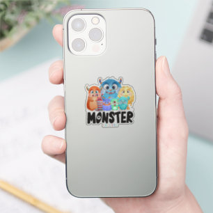 Monster Friends   2"x 2"- Glossy Transparent