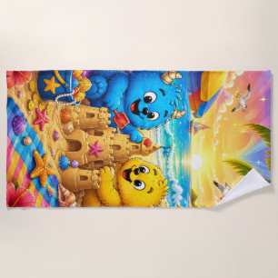 Monster Friends Tropical Treasure Beach Adventure Towel