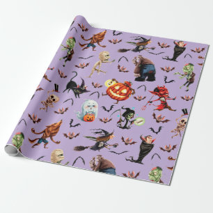 Monster Full Halloween Wrapping Paper