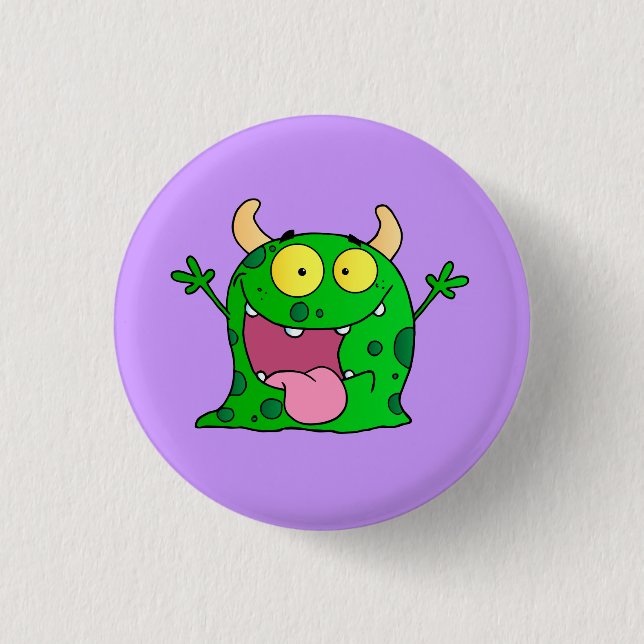 Monster Funny Comic Drawing Cartoon Cute Happy 3 Cm Round Badge (Front)