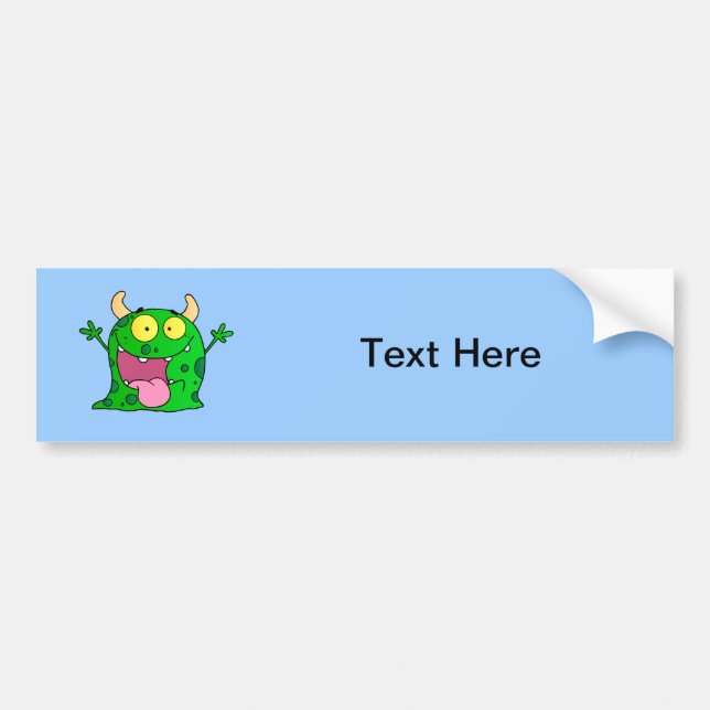 Monster Funny Comic Drawing Cartoon Cute Happy Bumper Sticker (Front)