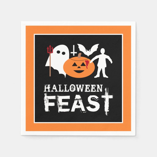 Monster Gang, Halloween Party Napkin (Front)