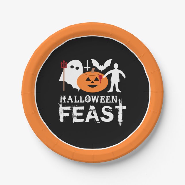 Monster Gang, Halloween Party Paper Plate (Front)