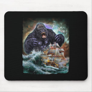 Monster Gorilla As Kraken Attack A War Ship At Hig Mouse Mat