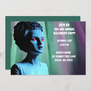 Monster Green and Purple  Bride of Frankenstein  Invitation