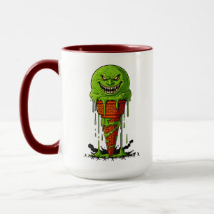 Monster Green Ice Cream Cone Scary Dripping Horror Mug