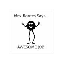 Monster Guy Teacher Rubber Art Stamp