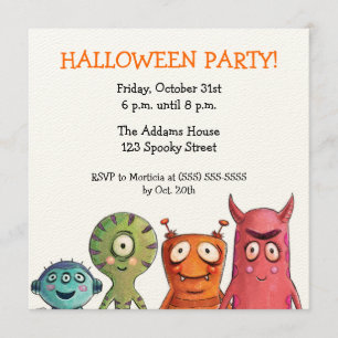Monster Halloween Party Invitations