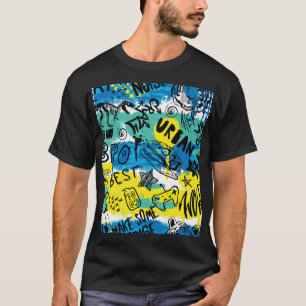 Monster Hand Drawn Kids Pattern T-Shirt