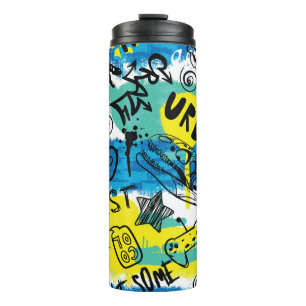 Monster Hand Drawn Kids Pattern Thermal Tumbler