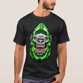 Monster Head: Big Foot Yeti Sasquatch Green