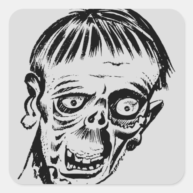 monster head square sticker (Front)